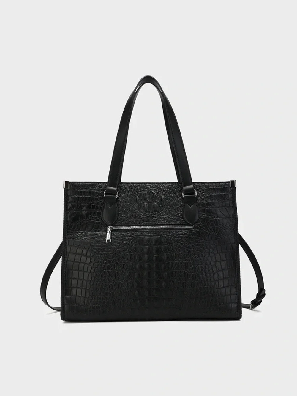 Tote&Carry Black City Bag Vegan Leather. Shoulder or Crossbody